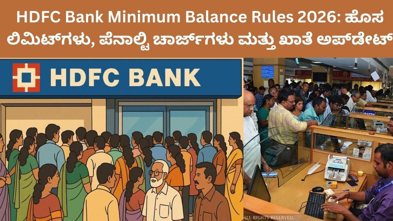 HDFC Bank Minimum Balance Rules 2026: ಹೊಸ ಲಿಮಿಟ್‌ಗಳು, ಪೆನಾಲ್ಟಿ ಚಾರ್ಜ್‌ಗಳು ಮತ್ತು ಖಾತೆ ಅಪ್‌ಡೇಟ್