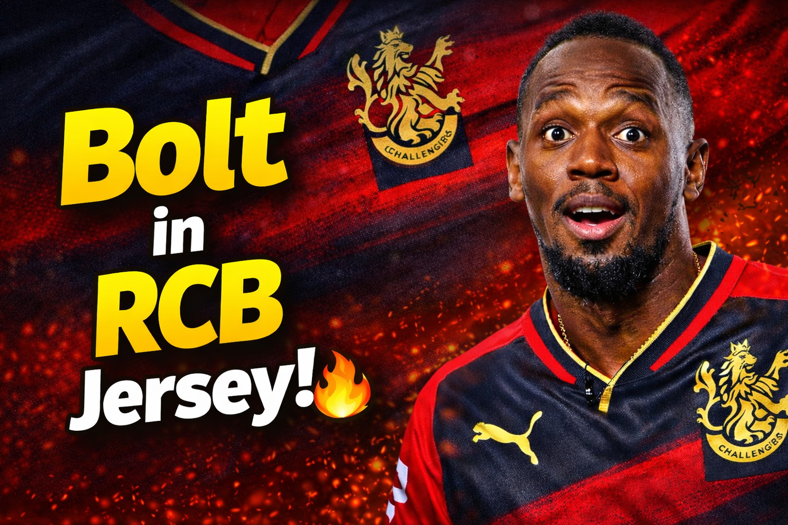 RCB Fans Shock! ಉಸೇನ್ ಬೋಲ್ಟ್ RCB ಜೆರ್ಸಿಯಲ್ಲಿ—ಕನ್ನಡದಲ್ಲಿ ಮಾತು ಹೇಳಿ ಫ್ಯಾನ್ಸ್ ಹೃದಯ ಗೆದ್ದ ಜಮೈಕನ್ ಚಿನ್ನದ ಹುಡುಗ