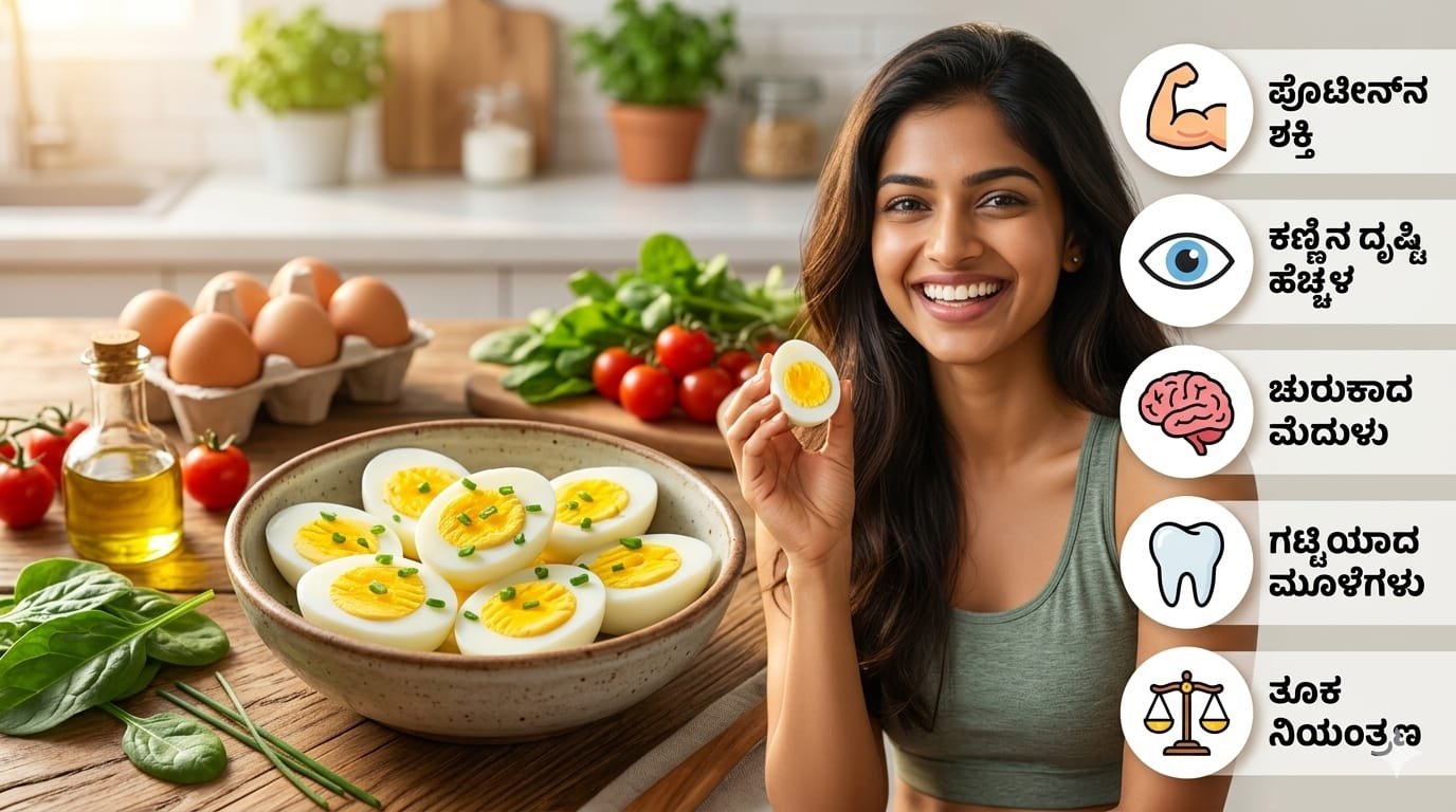 ಪ್ರತಿದಿನ ಬೇಯಿಸಿದ ಮೊಟ್ಟೆ ತಿನ್ನುವುದರ ಆರೋಗ್ಯ ಪ್ರಯೋಜನಗಳು - Eggs Benefits in Kannada