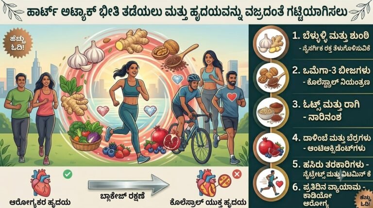 ಹೃದಯದ ಆರೋಗ್ಯ ಕಾಪಾಡುವ ಪೌಷ್ಟಿಕ ಆಹಾರಗಳು - Heart Attack Prevention Tips in Kannada