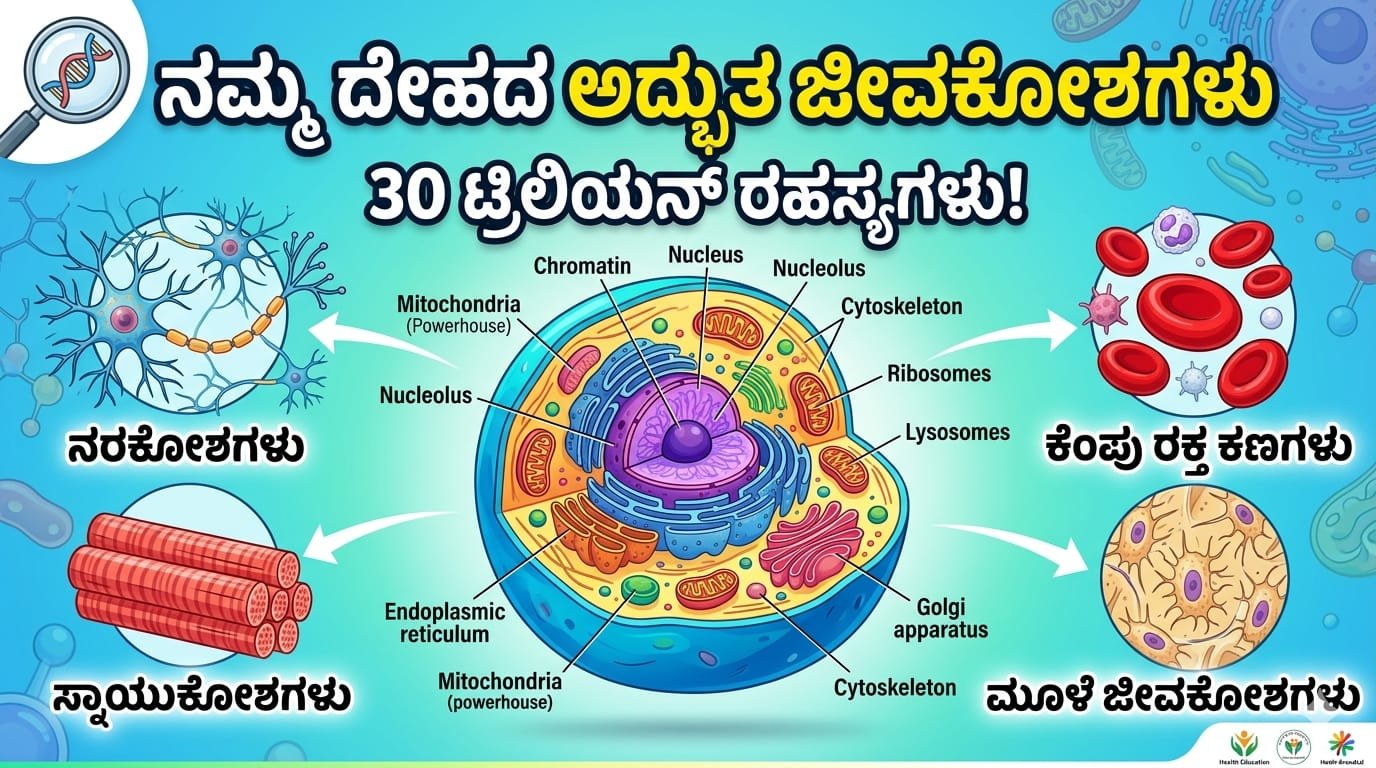 ಮಾನವ ದೇಹದ ಜೀವಕೋಶಗಳ ವಿಧಗಳು ಮತ್ತು ರಹಸ್ಯಗಳು